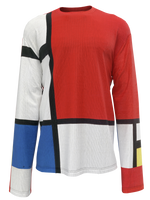 Longsleeve T-Shirt-Composition with Red, Blue and Yellow