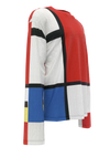 Longsleeve T-Shirt-Composition with Red, Blue and Yellow