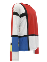 Longsleeve T-Shirt-Composition with Red, Blue and Yellow