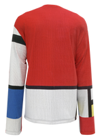 Longsleeve T-Shirt-Composition with Red, Blue and Yellow