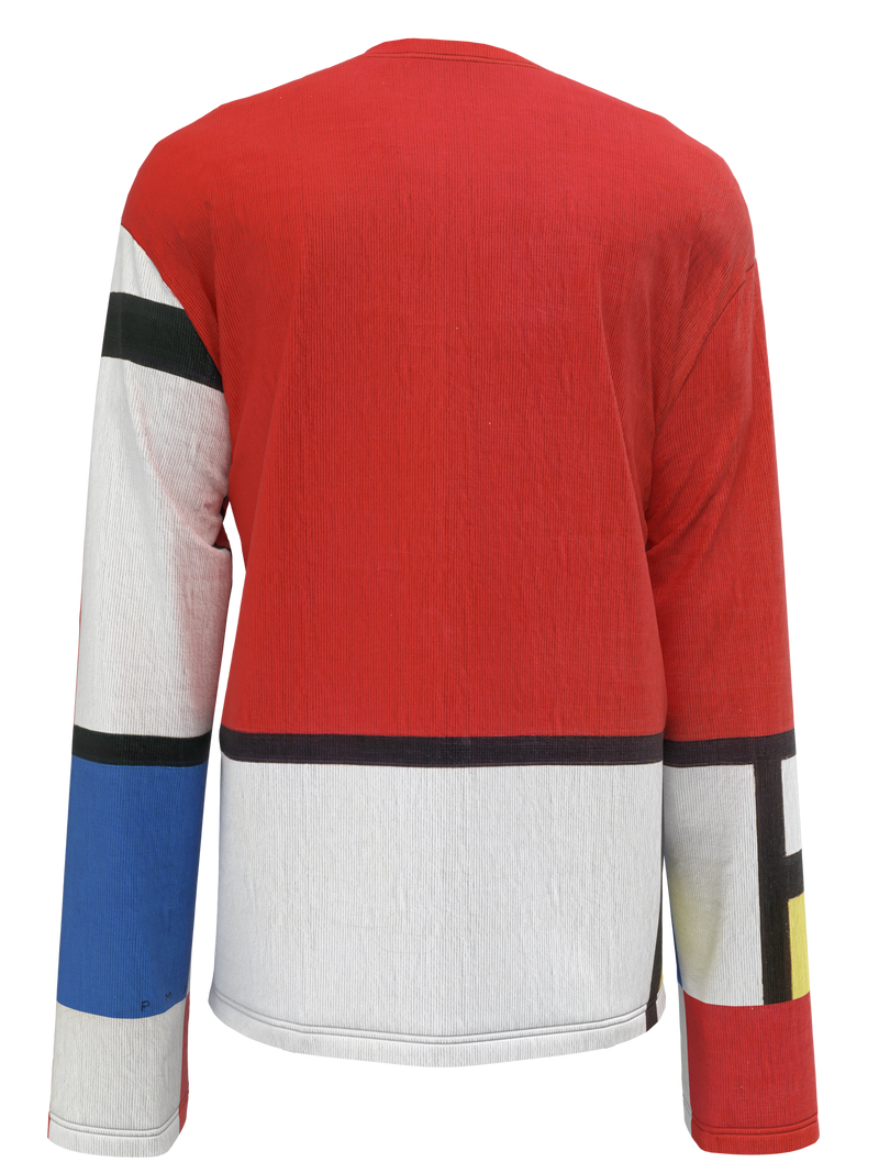 Longsleeve T-Shirt-Composition with Red, Blue and Yellow