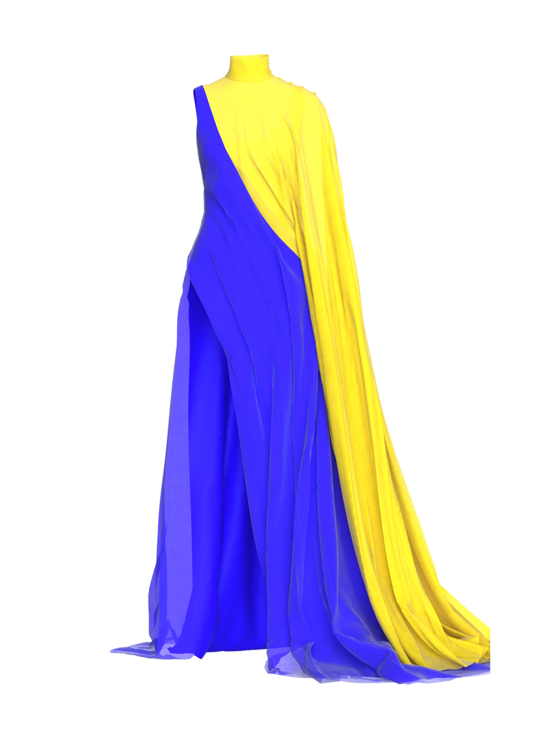 LUVI: Chiffon crepe dress