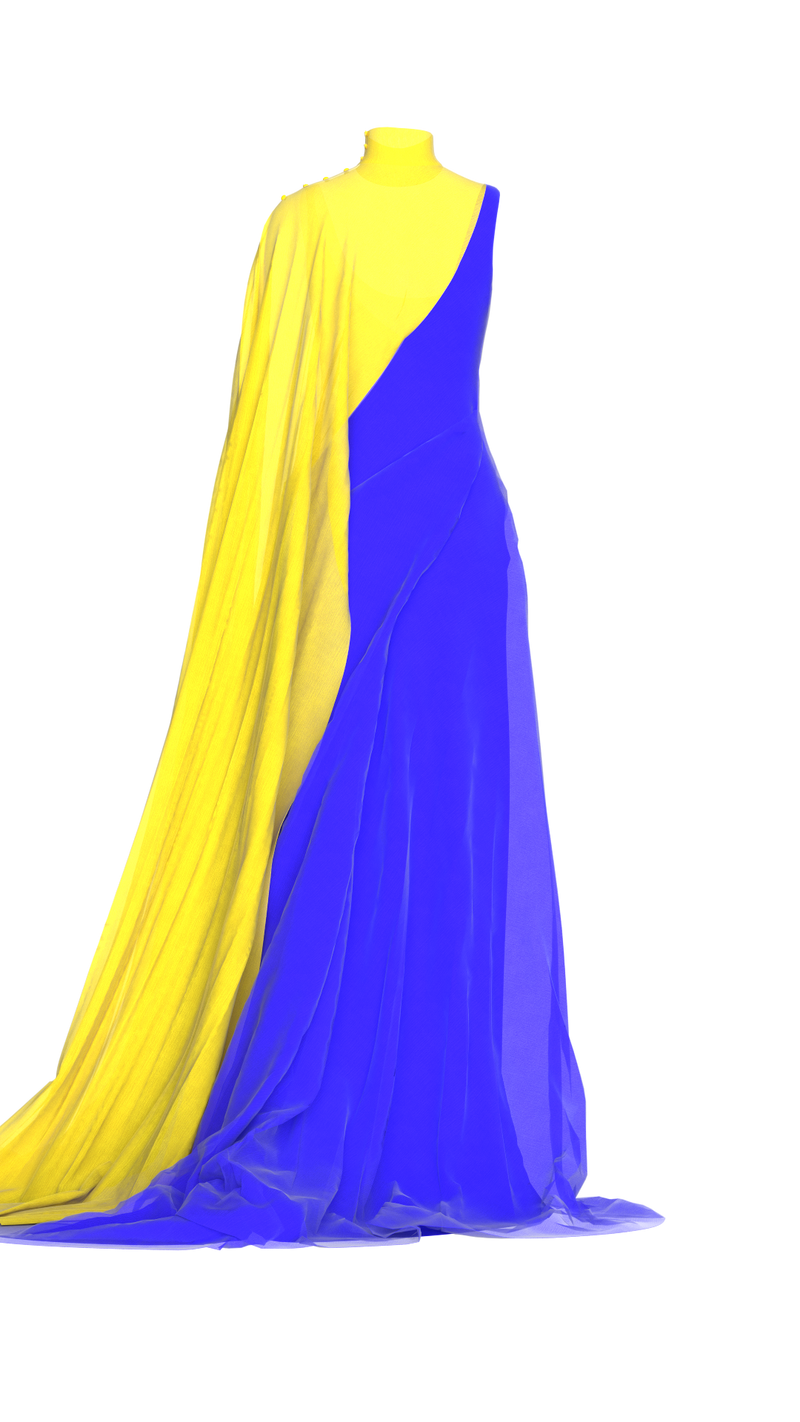 LUVI: Chiffon crepe dress