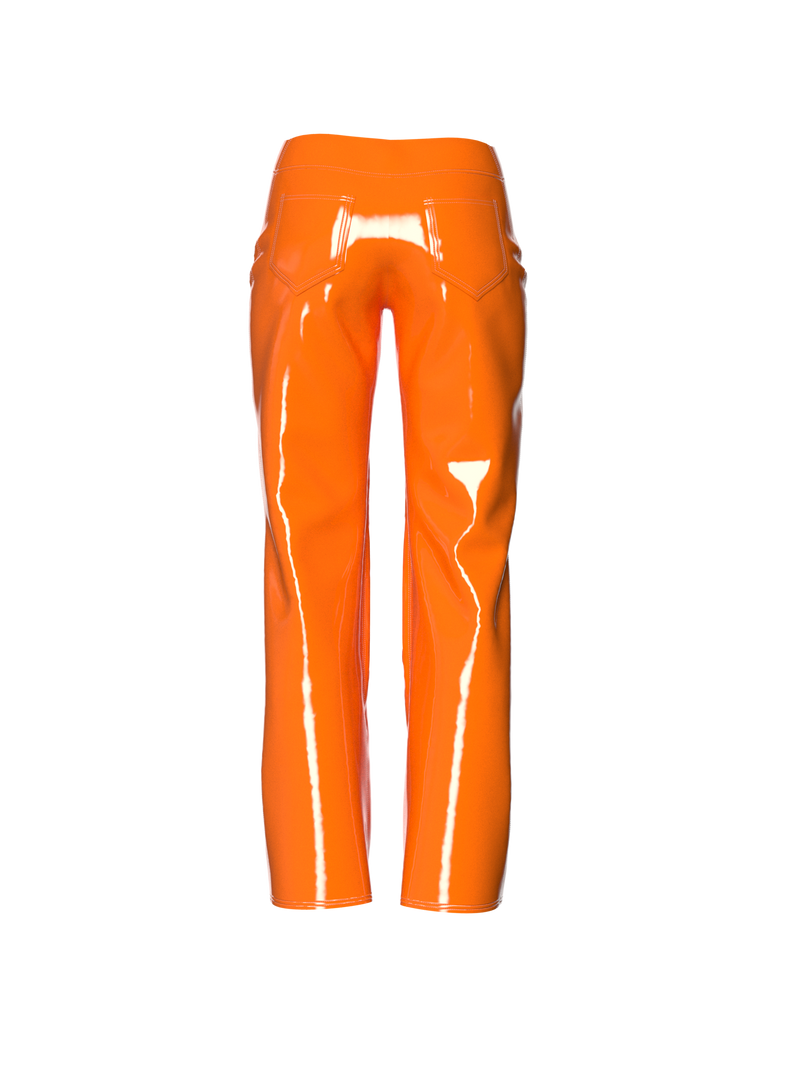 Latex Orange pants by Nina Doll