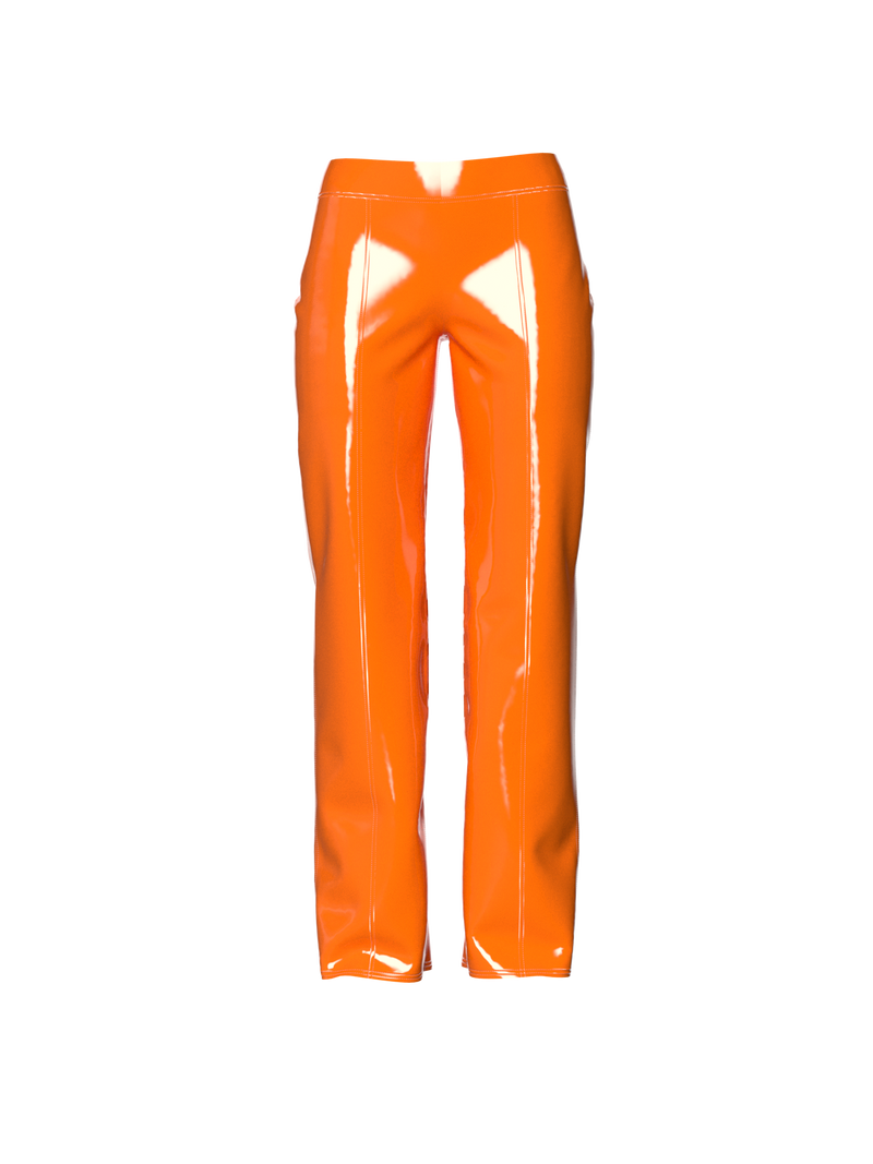 Latex Orange pants by Nina Doll