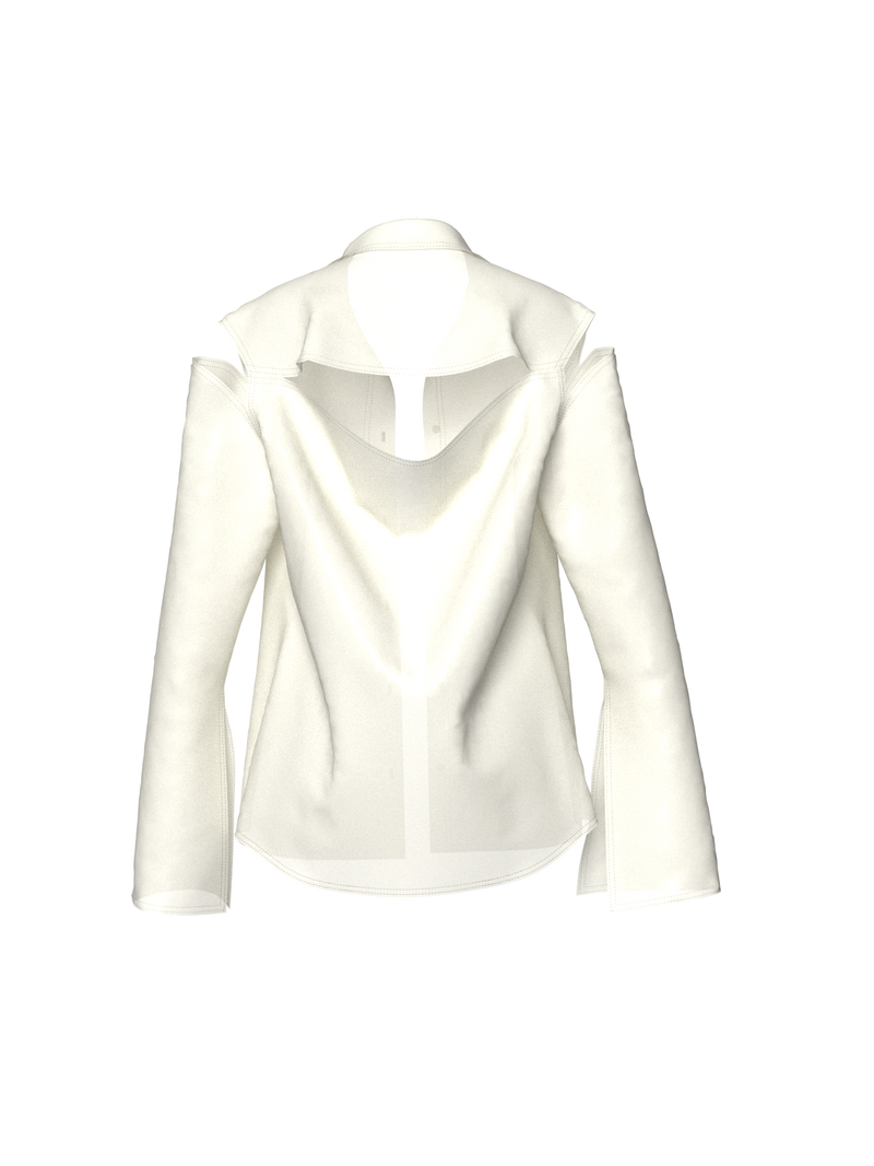 Semi-Transparent Cream Blazer by Nina Doll