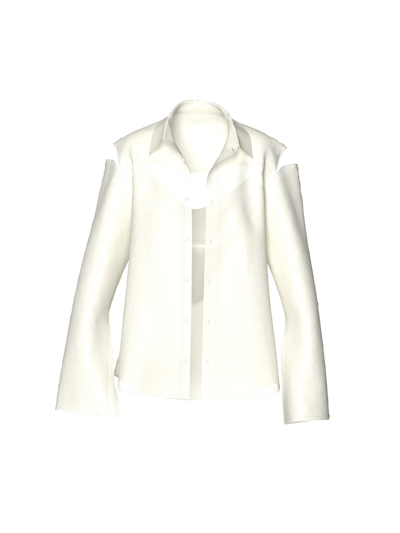 Semi-Transparent Cream Blazer by Nina Doll