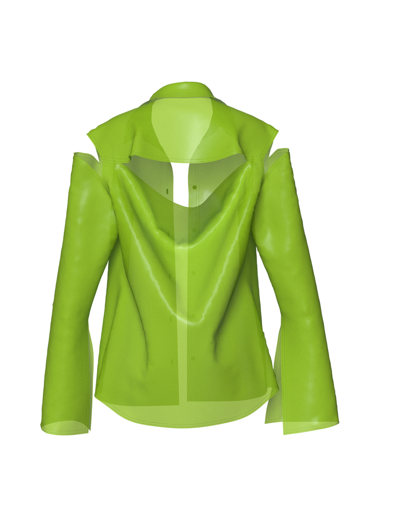 Semi-Transparent Lime Blazer by Nina Doll