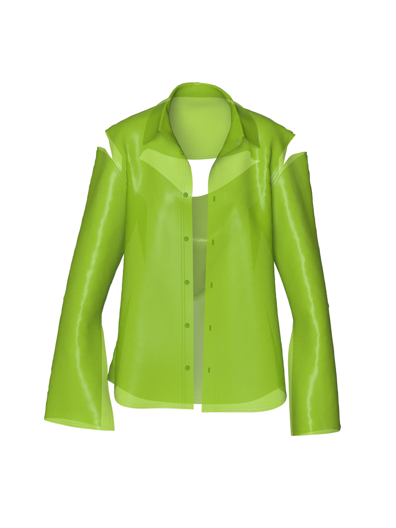 Semi-Transparent Lime Blazer by Nina Doll