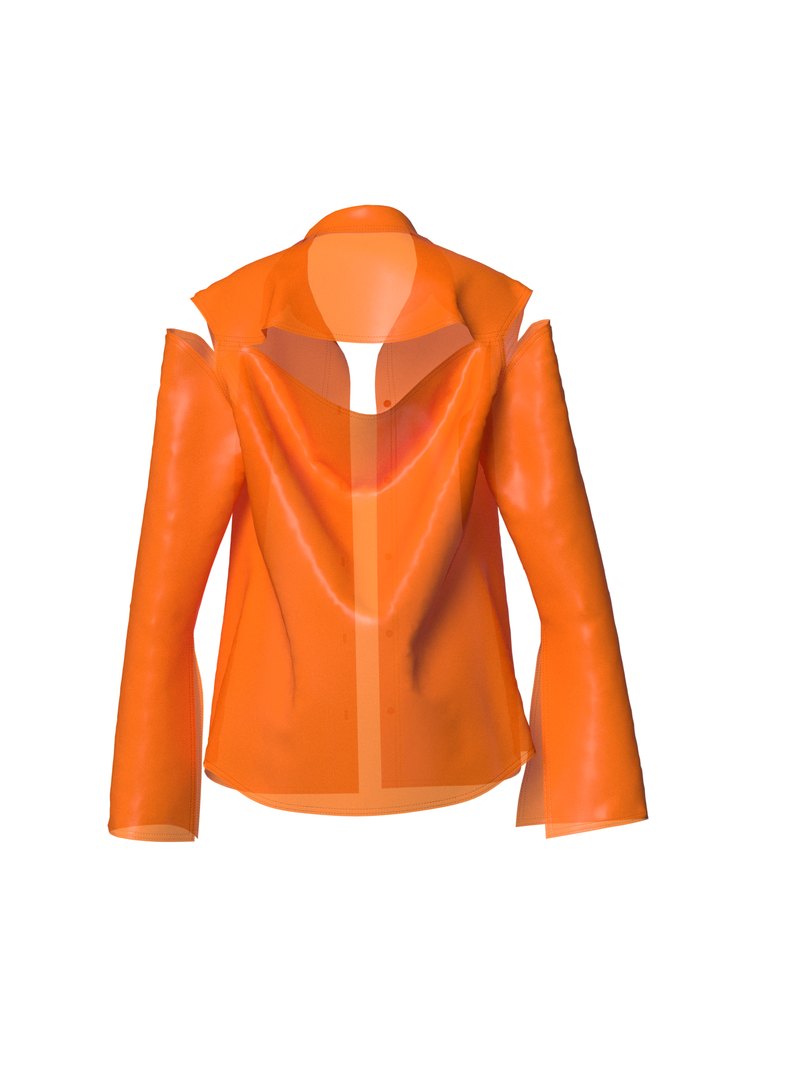 Semi-Transparent Orange Blazer by Nina Doll