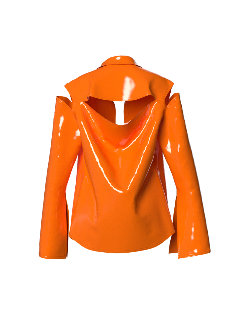 Latex Orange Blazer by Nina Doll