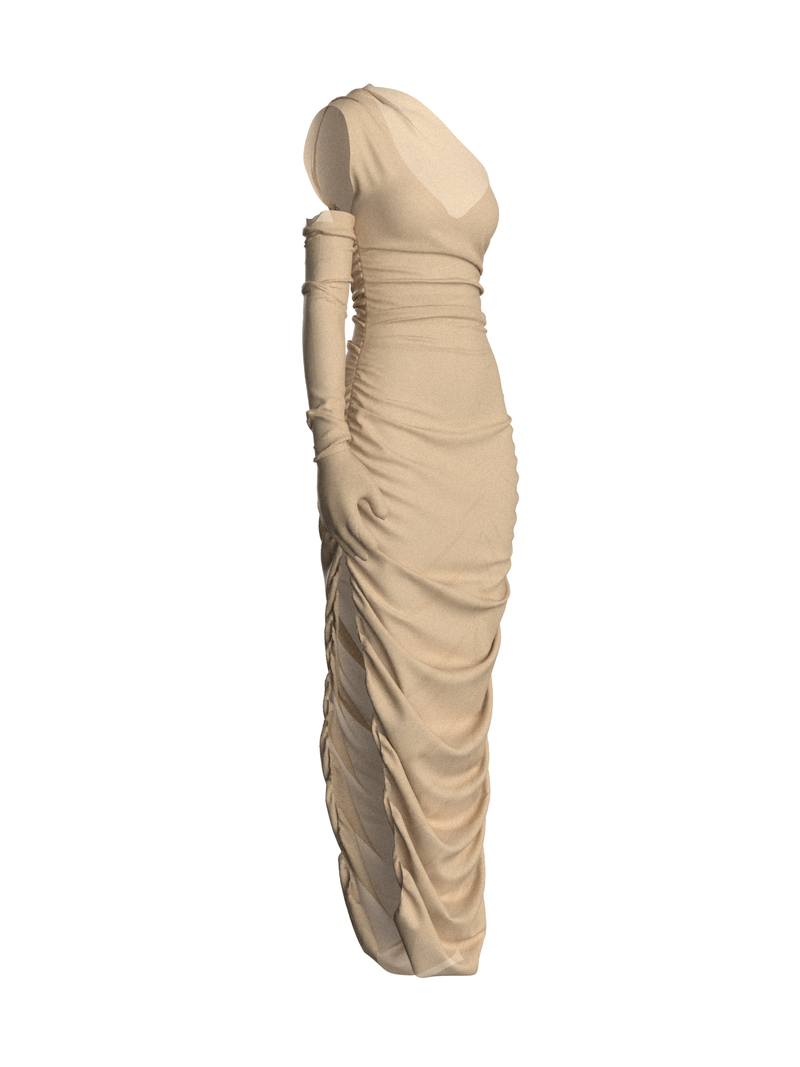 Midi nude dress