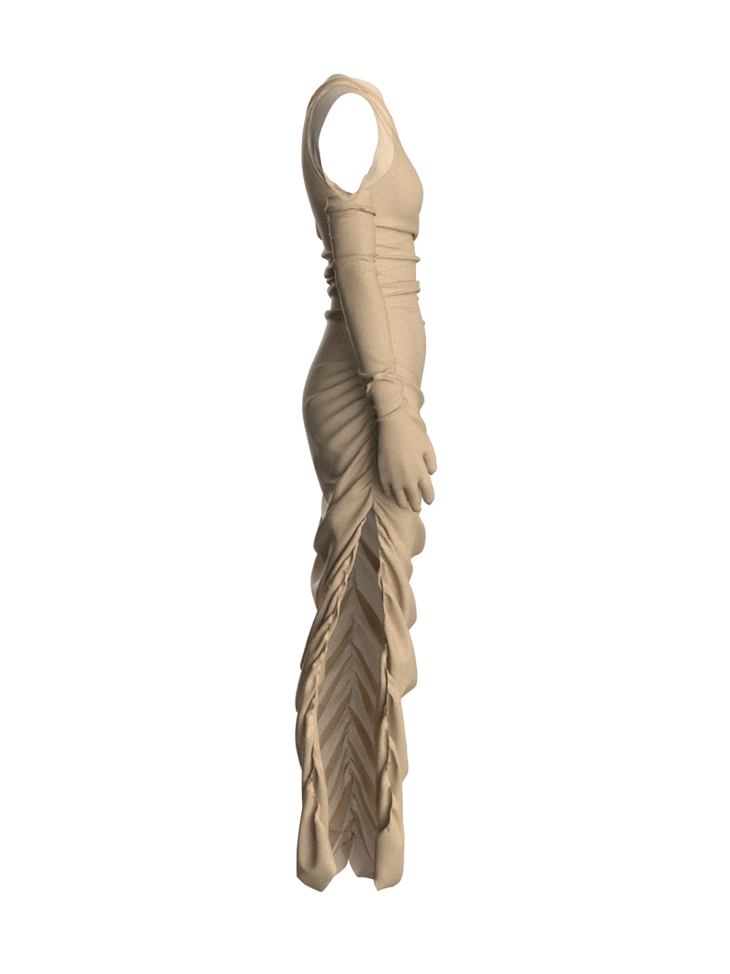 Midi nude dress