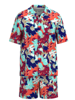 Floral Printed Woven Bowling Shirt & Matching Swim Trunk