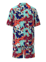 Floral Printed Woven Bowling Shirt & Matching Swim Trunk