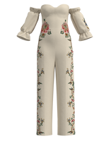 Jumpsuit ivory trellis