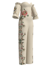 Jumpsuit ivory trellis