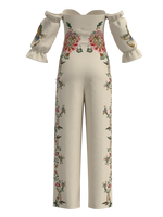 Jumpsuit ivory trellis