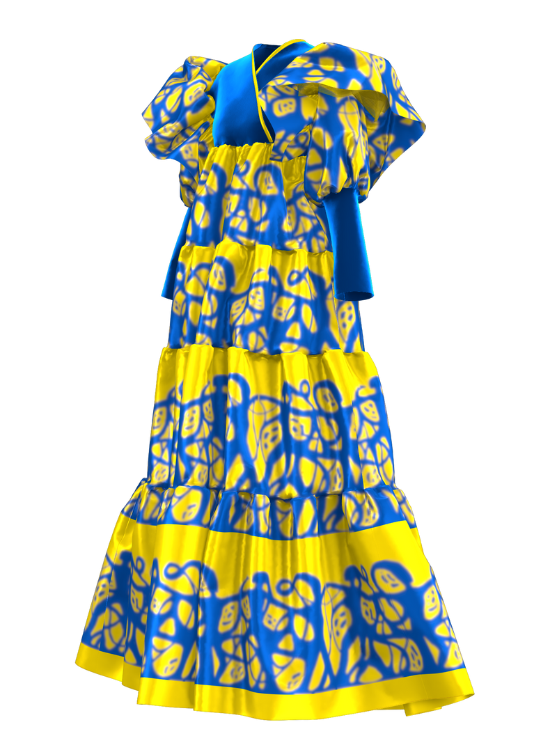 Alexander Knight: Peace Ruffle Gown