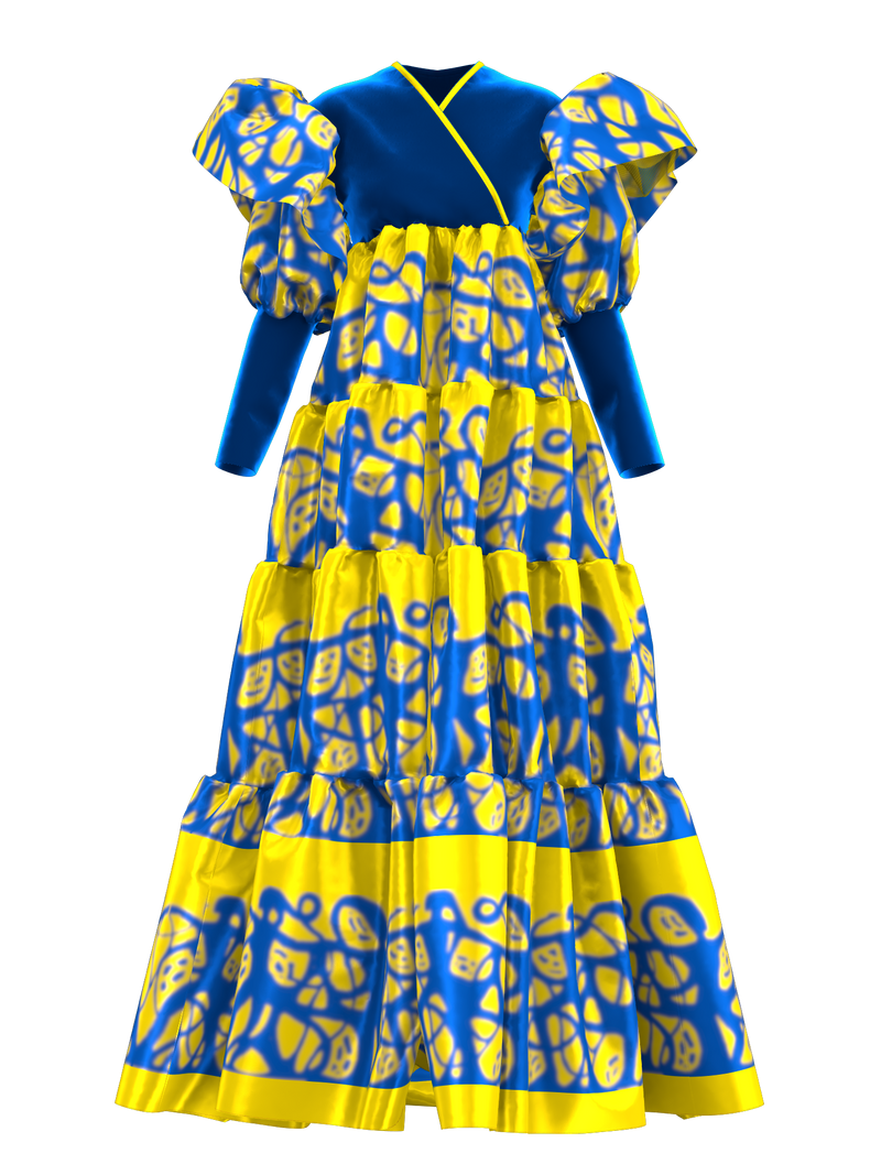 Alexander Knight: Peace Ruffle Gown