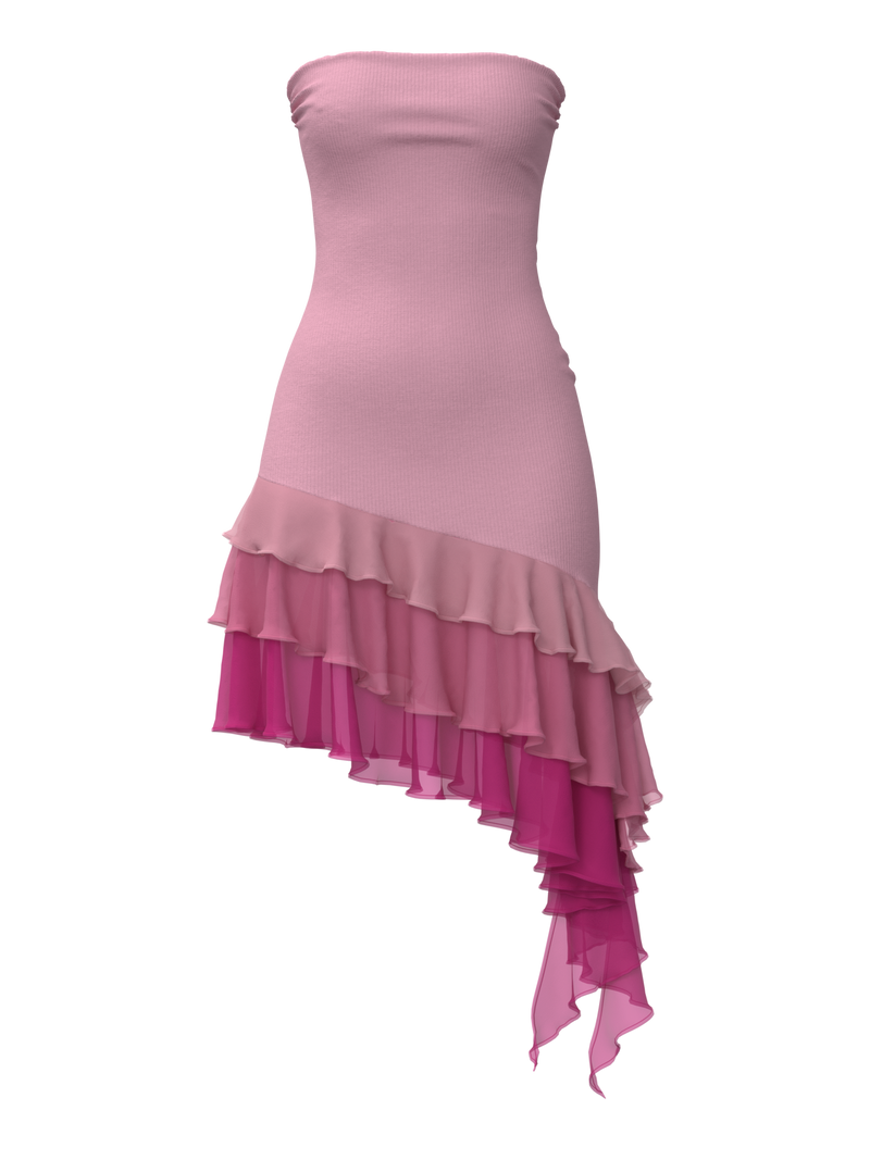 Vintage Y2K Tiered Ruffle Dress
