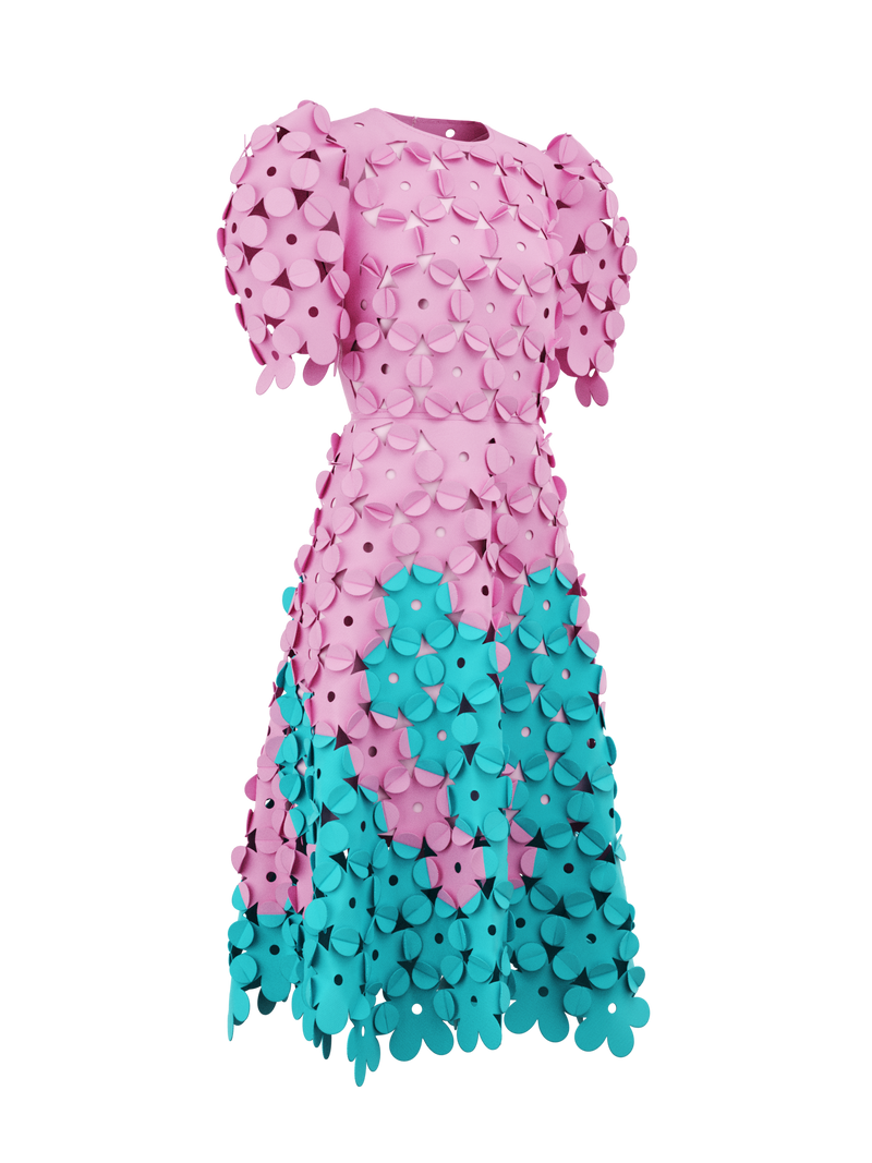 Pink & Blue dress by Paskal