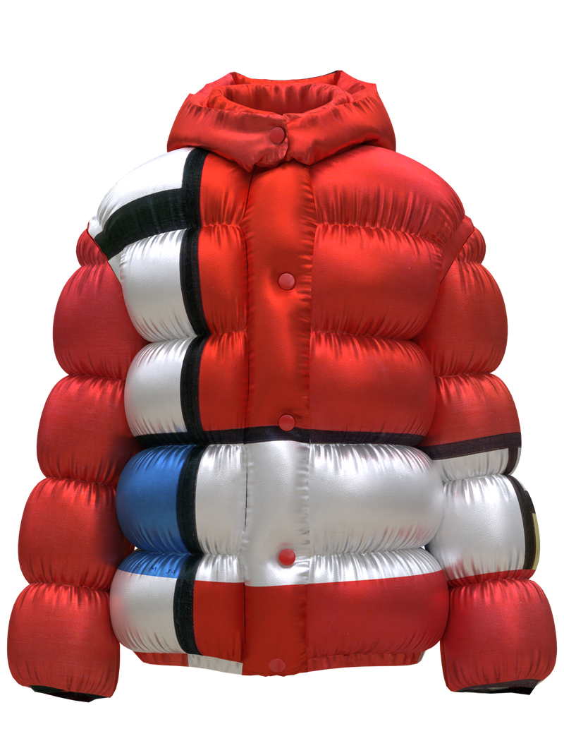 Puffer-Composition with Red, Blue and Yellow