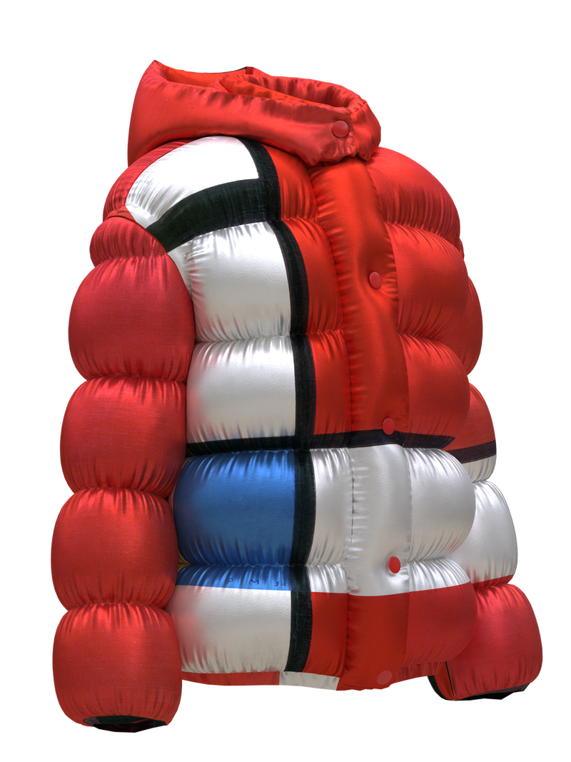 Puffer-Composition with Red, Blue and Yellow