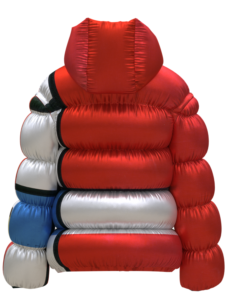 Puffer-Composition with Red, Blue and Yellow