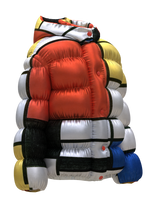 Puffer-Composition with Red, Yellow, Blue and Black