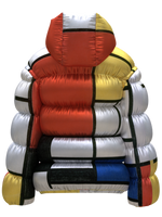 Puffer-Composition with Red, Yellow, Blue and Black