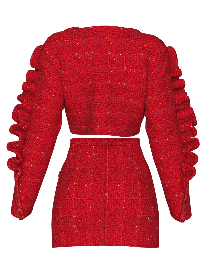 RED TWEED SUIT