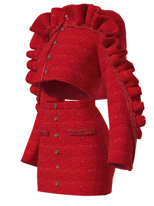 RED TWEED SUIT