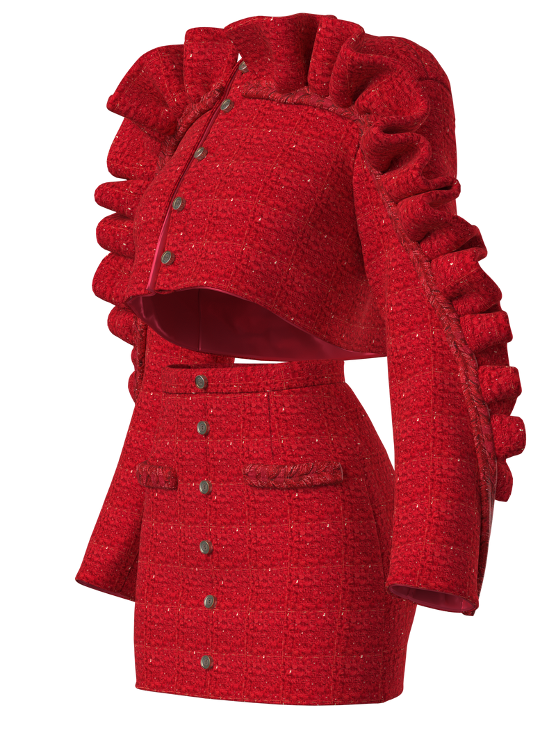 RED TWEED SUIT