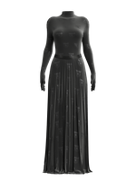 Satin Pleats Skirt BLACK