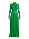 Satin Pleats Skirt GREEN