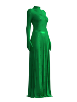 Satin Pleats Skirt GREEN