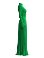 Satin Pleats Skirt GREEN