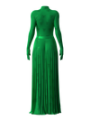 Satin Pleats Skirt GREEN