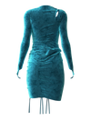 Satin Shirring One-Piece BLUE