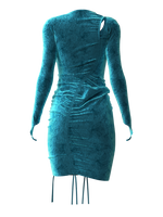 Satin Shirring One-Piece BLUE