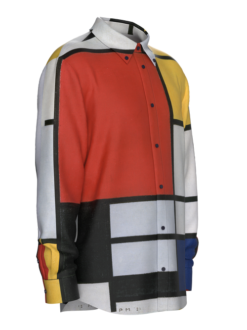 Shirt-Composition with Red, Yellow, Blue and Black