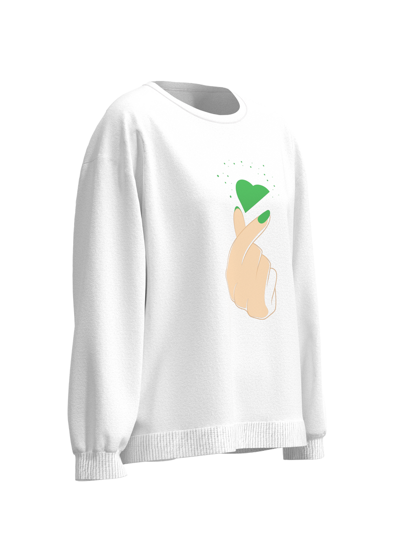 Snap heart sweatshirt