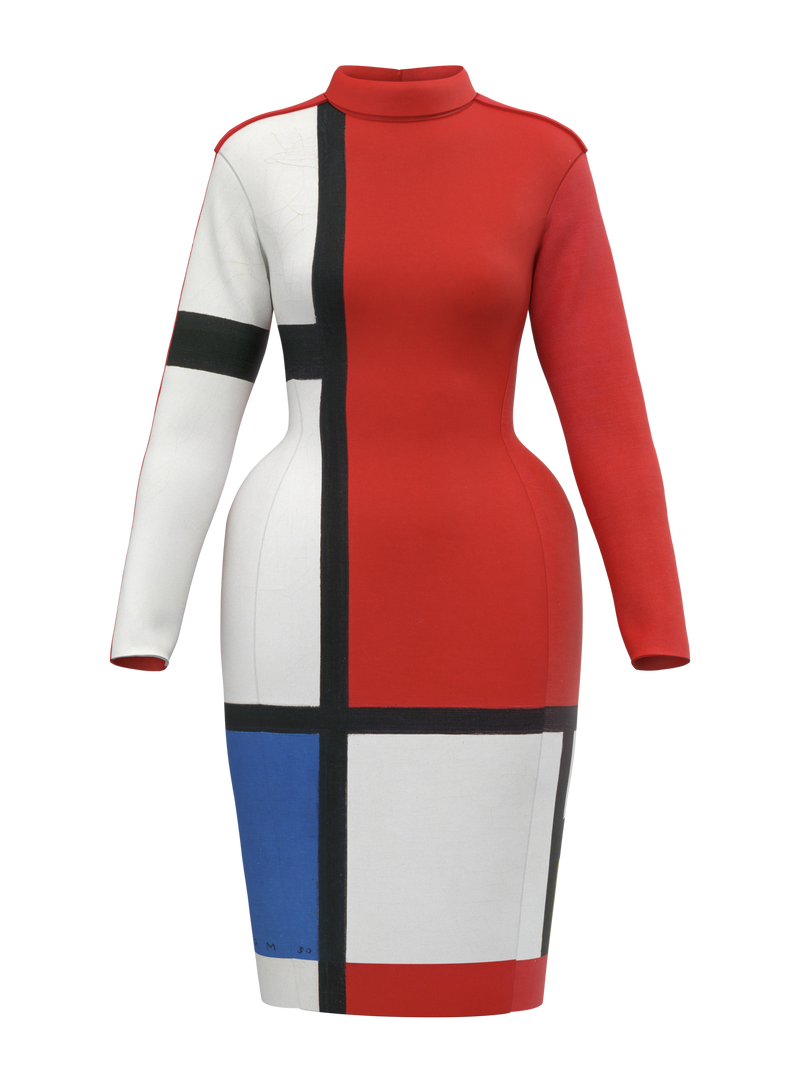 Space Dress-Composition with Red, Blue and Yellow