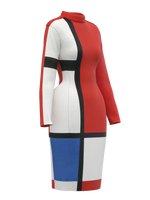 Space Dress-Composition with Red, Blue and Yellow