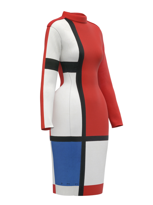 Space Dress-Composition with Red, Blue and Yellow