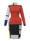 Space Dress-Composition with Red, Yellow, Blue and Black