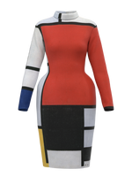 Space Dress-Composition with Red, Yellow, Blue and Black