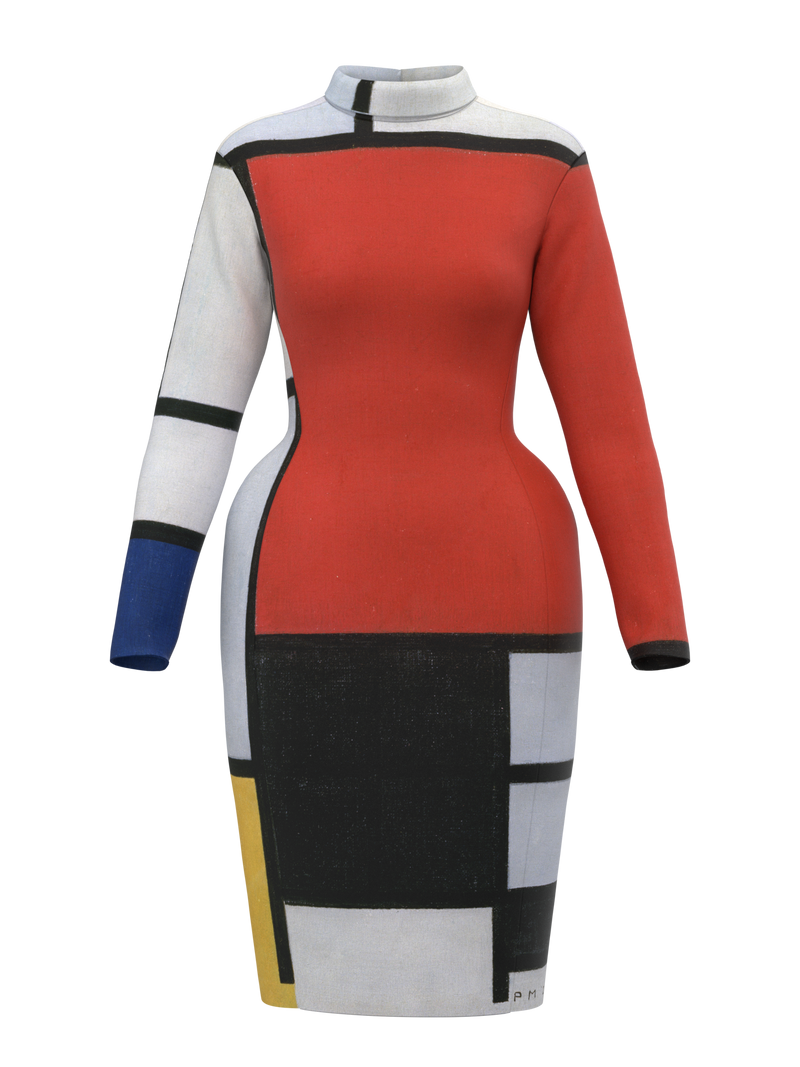 Space Dress-Composition with Red, Yellow, Blue and Black