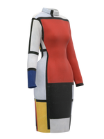 Space Dress-Composition with Red, Yellow, Blue and Black